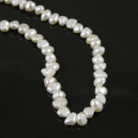7mm Natural White, Potato Pearl Beads, D Grade, 88+ beads on 16 inch strand