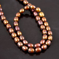 6x7mm Brown Freshwater Pearl Beads, 16 inch Strand