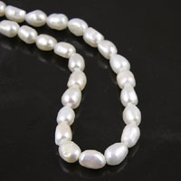9mm Natural White Rice Freshwater Pearls, 16 inch strand