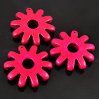 43mm Magnasite Spur Rowels Pendant, Red, drilled, 2 each