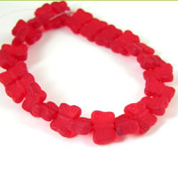 12mm Red Butterfly Shaped Glass Beads(top-drilled), strand