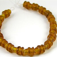 8x10mm Vintage Glass Bead Ends, Topaz, 7in strand