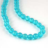 6mm Round Lucite Beads, Aqua Blue, 12in strand