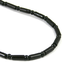Round Black Lucite Beads, 16in strand