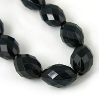 22mm Black Lucite Faceted Oval Beads, Lucite, str