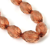 22mm Faceted Topaz Oval Lucite Beads, strand