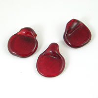 19mm Ruby Red Lamp-work Glass Top Drilled Bead, ea