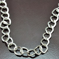 Antiqued Silver Flattened Curb Footage Chain, 10ft roll