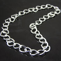 Classic Silver Curb Chain Necklace, EA