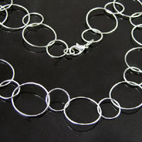 Classic Silver Smooth Cable Chain Necklace, EA