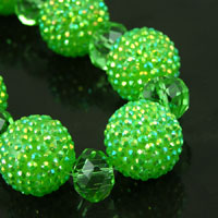 Lime Green Crystal Balls, (12 crystal balls), 16in strand