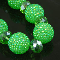 Lime Green Crystal Balls, (10 crystal balls) on a 15in strand