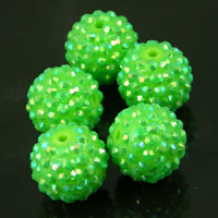 Lime Green Crystal Balls, (14 crystal balls), strand