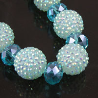 Pave' Turquoise Crystal Beads (14 beads), strand