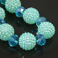 Turquoise Crystal Balls  (15 crystal balls) CRYSTALLIZED