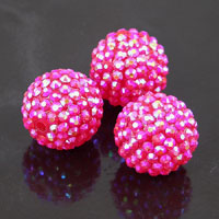 Fuchsia Pink Crystal Balls, (10 crystal balls), strand