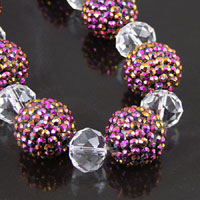 Purple/Bronze Crystal Balls, (14 pave' crystal balls) on a 18in strand