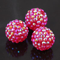 Indian Pink Pave' AB Crystal Beads, (14 crystal beads), strand
