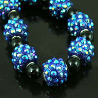 17mm Royal Blue AB Crystal Pave Beads, strand