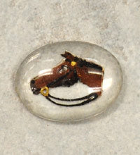 20x15mm Clear Lucite Horsehead FlatBack Cabachon, ea