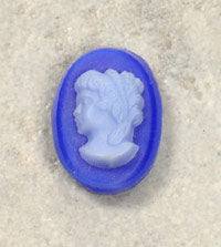 18x13mm Lucite French Blue Cameo, each