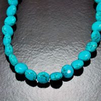 10mm Magnesite Gem Stone Turquoise Pill Beads, 16 inch strand