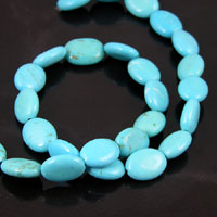 15x11mm Puffed Oval Turquoise Beads, 16in strand
