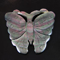 49x42mm(1.9x1.7in) Butterfly Carved Shell Pendant, ea