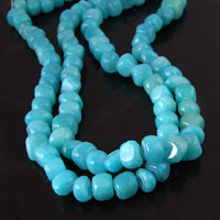 13x15mm Turquoise(Jelly Beans) Candy Jade Nugget Beads, 36in strand