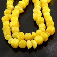 15mm Yellow Candy Jade Nugget Beads, 36 inch strand