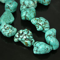 32x30mm Blue Turquoise(stabilized) Nuggets, 16in strand