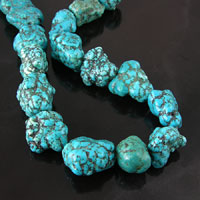 25mm Blue Turquoise Nugget Beads, 16 inch strand
