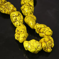 40x24mm Yellow Turquoise(stabilized) Nuggets, -16in strand