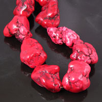 Red Turquoise(stabilized) Nugget Beads, 16in strand