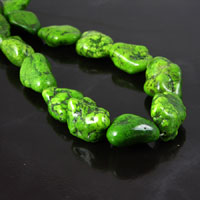 24mm Green Magnesite Gemstone Nugget Beads, 16 inch strand