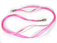 Pink Organza and Pink Silk Cord necklace, 17.5in, each