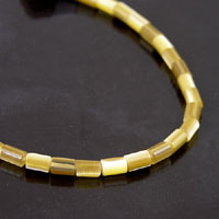 3x5mm Tube Cats Eye Beads, Coffee, 7 inch strand
