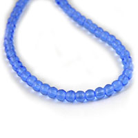 4mm Round Lightt Sapphire Blue Vintage Czech Glass Beads, 12 inch strand