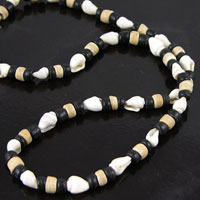 5mm Assorted Shell and Wood Beads, Necklace