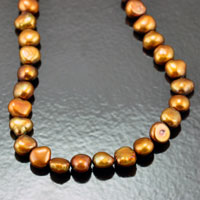 7mm Copper/Bronze Freshwater Potato Pearls, strand