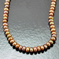 6mm Copper Bronze Freshwater Potato Pearl Beads, strand