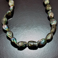 12x14mm Deep Olive Freshwater Pearl Nuggets, strand