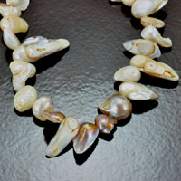 16mm Natural White Freshwater Cultured Pearl Beads, strand