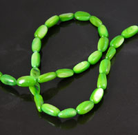 Lime Green Mother of Pearl Rice Beads, 16 inch strand