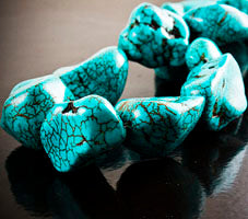 24x18mm Turquoise Nuggets Beads 16 inch strand