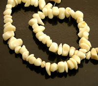 5x9mm Ivory White Coral Nugget Beads, 16" Strand