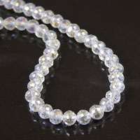 6mm Round Clear Crystal Beads, (96 facets p-er bead) 11in strand.