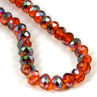 8x10mm Rondelle Topaz/Crystal-Copper Crystal Beads, Rich-Cut, 12in strand