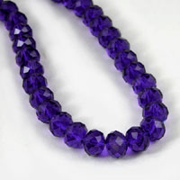 7x10mm Rondelle Cobalt Blue Crystal Beads, 12in strand