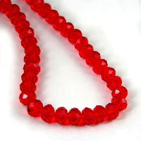 6x8mm Rondelle Hyacinth Red Crystal Beads, 14in strand